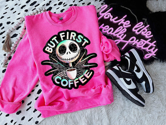 But First Coffee #3712 - Ready to Press DTF Transfer Full Color - Pro Blanks