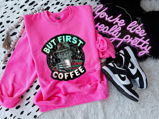But First Coffee #3713 - Ready to Press DTF Transfer Full Color - Pro Blanks