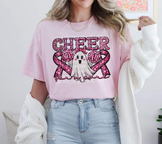 Cheer For A Cure #3802 - Ready to Press DTF Transfer Full Color - Pro Blanks