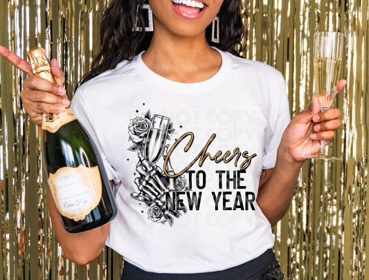 Cheers To The New Year #4151 - Ready to Press DTF Transfer Full Color - Pro Blanks
