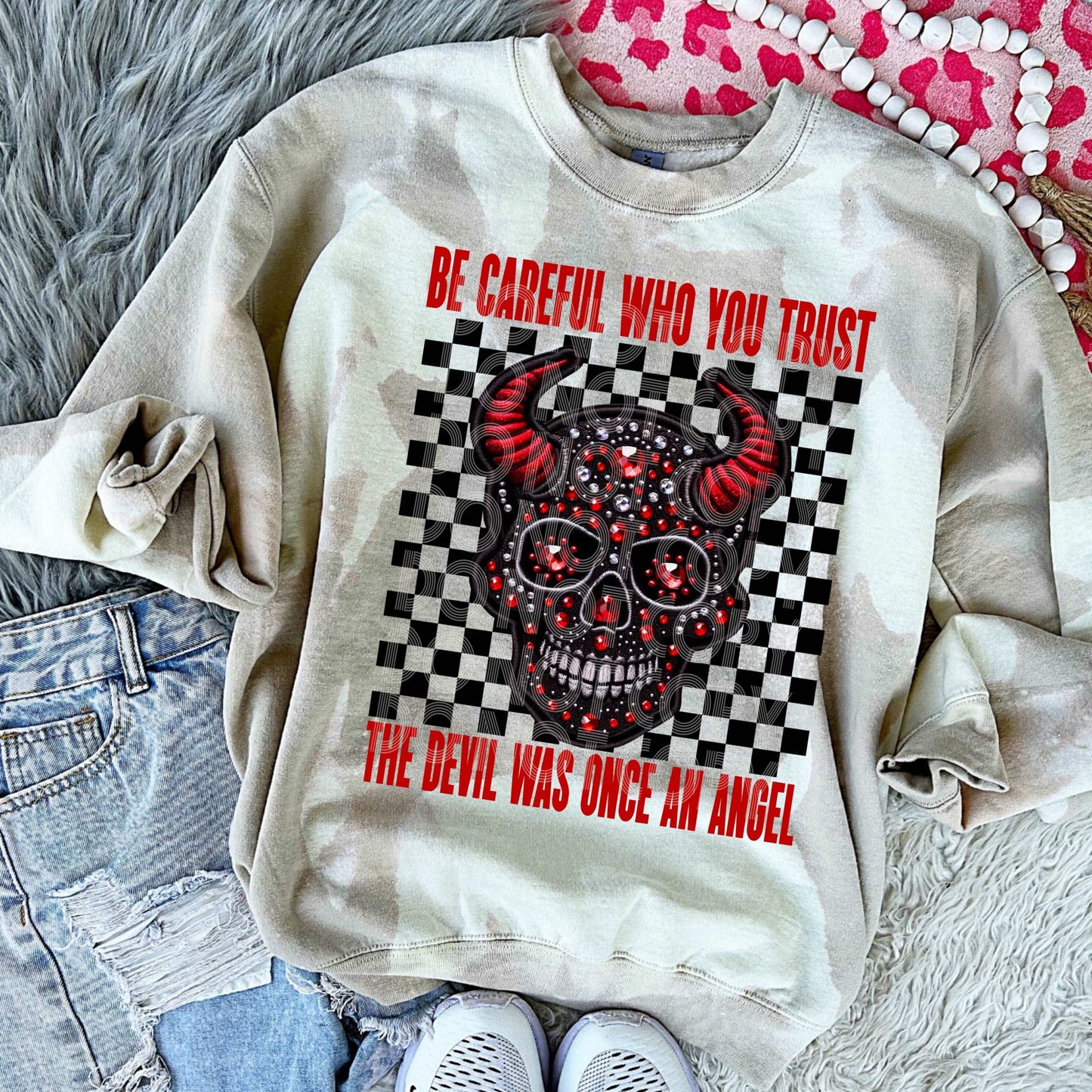 Devil Was Once An Angel #3618 - Ready to Press DTF Transfer Full Color - Pro Blanks