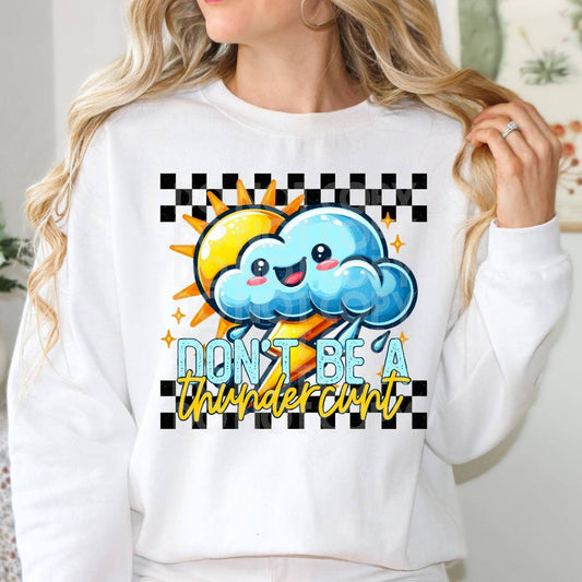 Don't Be A Thundercunt #1482  - Ready to Press DTF Transfer Full Color - Pro Blanks