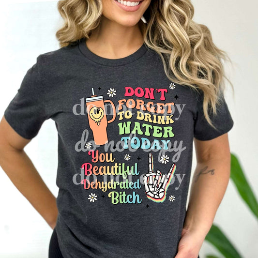 Don't Forget To Drink Water  - Ready to Press DTF Transfer Full Color - Pro Blanks
