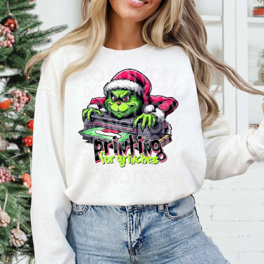 Dtf Screen Prints Grinch #1214 - Ready to Press DTF Transfer Full Color - Pro Blanks