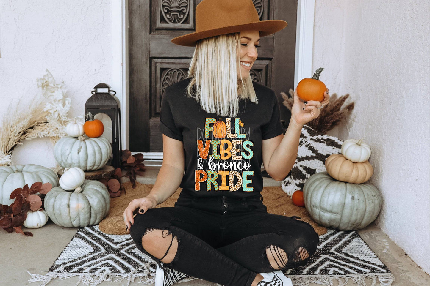 Fall Vibes and Bronco Pride #3605 - Ready to Press DTF Transfer Full Color - Pro Blanks