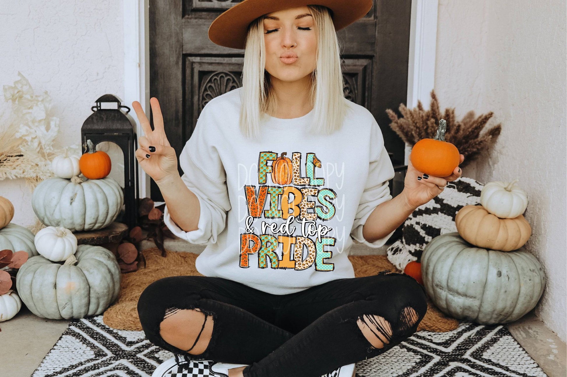 Fall Vibes and Red Top Pride #3596 - Ready to Press DTF Transfer Full Color - Pro Blanks