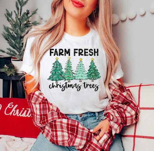 Farm Fresh Christmas Trees #1039 - Ready to Press DTF Transfer Full Color - Pro Blanks