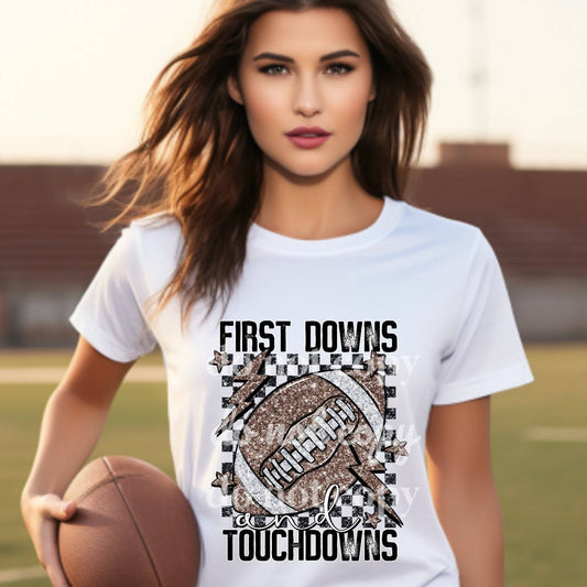 First Downs And Touchdowns - Ready to Press DTF Transfer Full Color - Pro Blanks