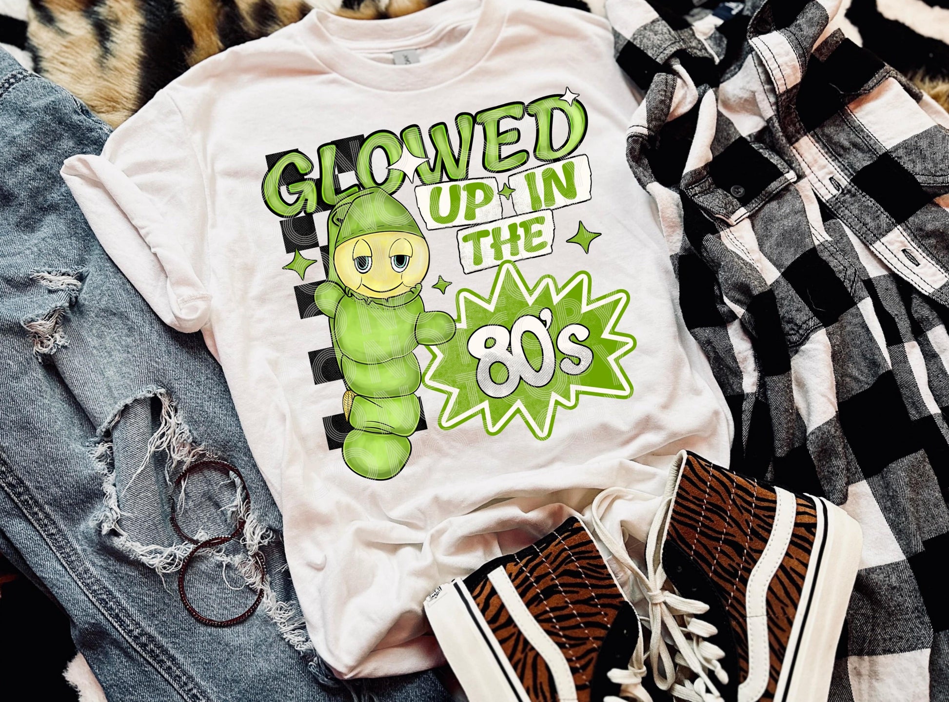 Glowed Up In The 80's #3915 - Ready to Press DTF Transfer Full Color - Pro Blanks