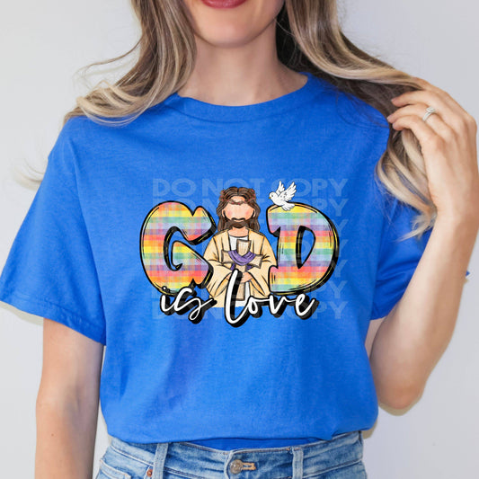God Is Love #3017 - Ready to Press DTF Transfer Full Color - Pro Blanks