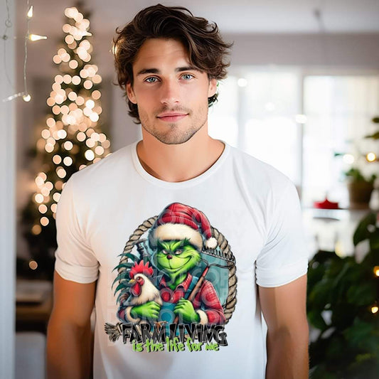 Grinch Farmer #1156 - Ready to Press DTF Transfer Full Color - Pro Blanks
