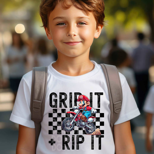 Grip It & Rip It - Mario #3615 - Ready to Press DTF Transfer Full Color - Pro Blanks