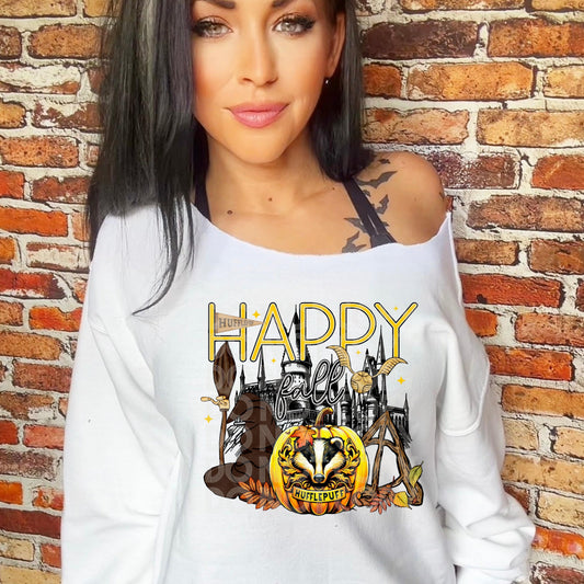 Happy Fall HP Yellow #3847 - Ready to Press DTF Transfer Full Color - Pro Blanks