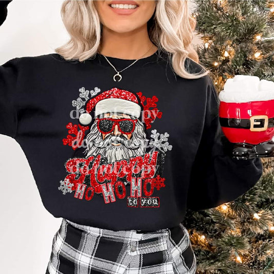 Happy Ho Ho Ho #1063 - Ready to Press DTF Transfer Full Color - Pro Blanks