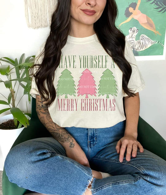 Have Yourself A Merry Christmas #1070 - Ready to Press DTF Transfer Full Color - Pro Blanks