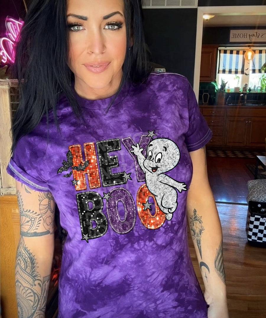 Hey Boo #3630 - Ready to Press DTF Transfer Full Color - Pro Blanks