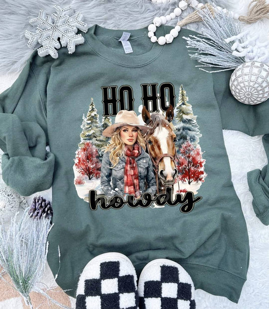Ho Ho Howdy #4085 - Ready to Press DTF Transfer Full Color - Pro Blanks