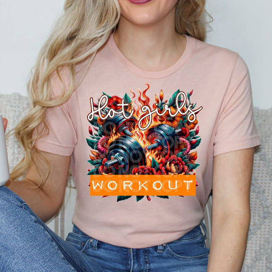 Hot Girls Workout #1816 - Ready to Press DTF Transfer Full Color - Pro Blanks