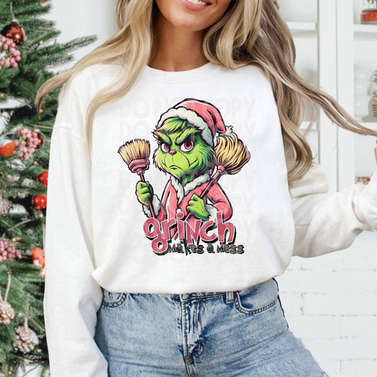 Housekeeper Grinch #1217 - Ready to Press DTF Transfer Full Color - Pro Blanks