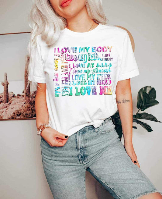 I Love Me #3052 - Ready to Press DTF Transfer Full Color - Pro Blanks