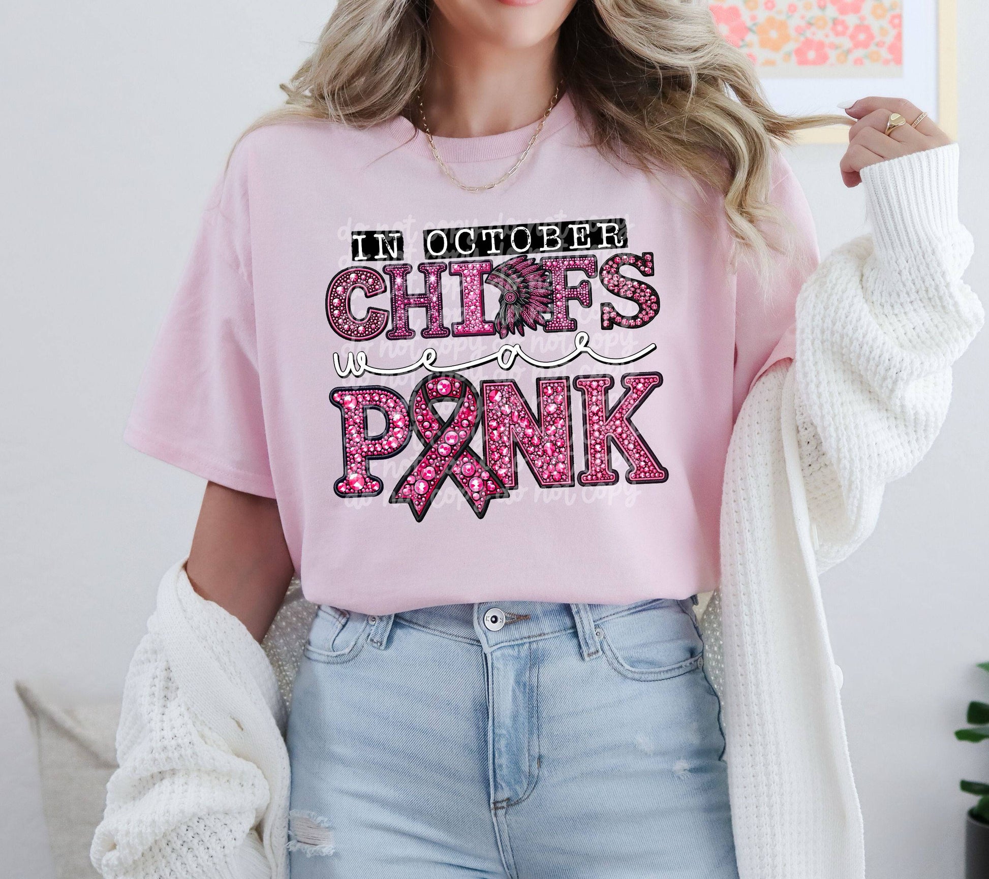 In October Chiefs Wear Pink #3653 - Ready to Press DTF Transfer Full Color - Pro Blanks