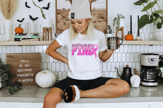 In October We Wear Pink Sparkle - Ready to Press DTF Transfer Full Color - Pro Blanks
