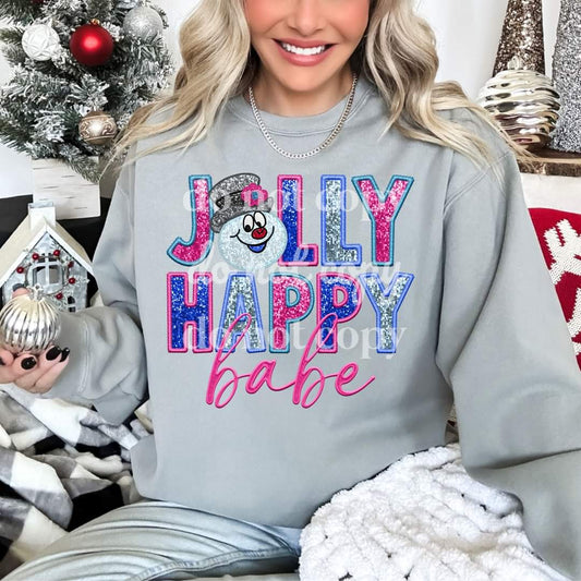 Jolly Happy Babe #1066 - Ready to Press DTF Transfer Full Color - Pro Blanks