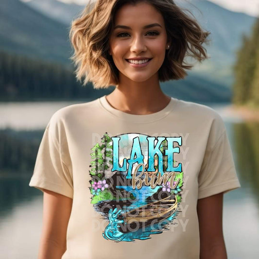 Lake Bum #1930 - Ready to Press DTF Transfer Full Color - Pro Blanks