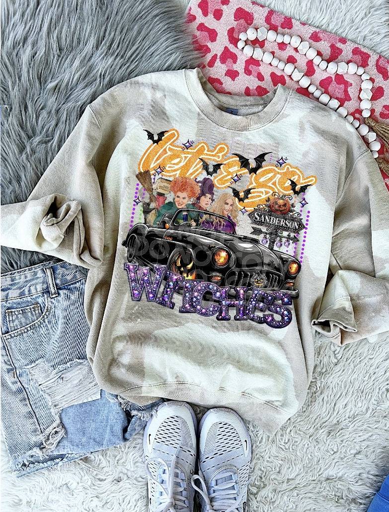 Let's Go Witches #3702 - Ready to Press DTF Transfer Full Color - Pro Blanks