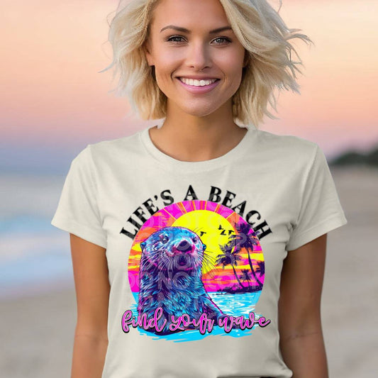 Life's A Beach #1949 - Ready to Press DTF Transfer Full Color - Pro Blanks