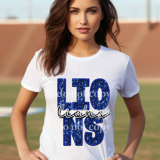 Lions Royal Sequins- Ready to Press DTF Transfer Full Color - Pro Blanks