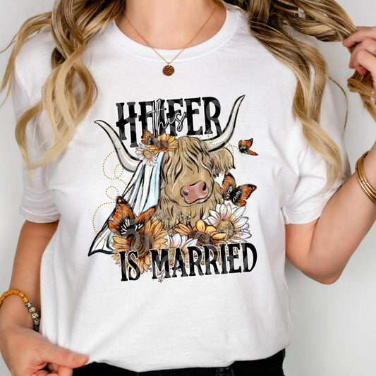 Married Heifer #1923 - Ready to Press DTF Transfer Full Color - Pro Blanks