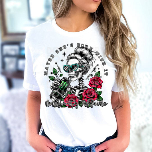 Maybe It's Caffeine Monster #1868 - Ready to Press DTF Transfer Full Color - Pro Blanks