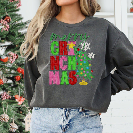 Merry Grinchmas #1121 - Ready to Press DTF Transfer Full Color - Pro Blanks