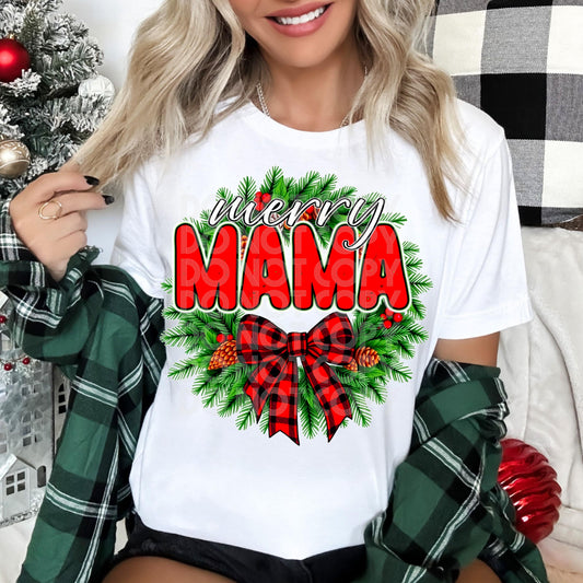 Merry Mama #4089 - Ready to Press DTF Transfer Full Color - Pro Blanks