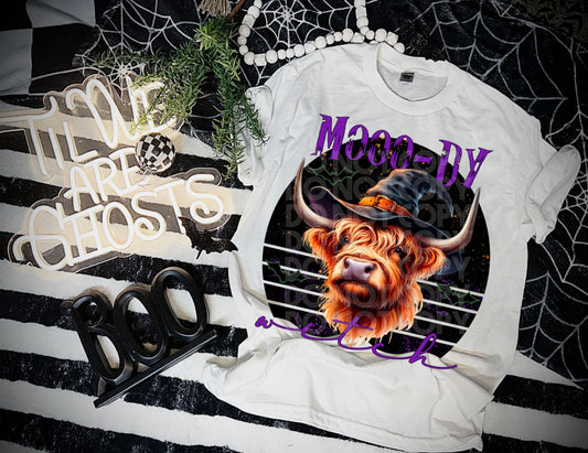 Mooo-dy Witch #3670 - Ready to Press DTF Transfer Full Color - Pro Blanks