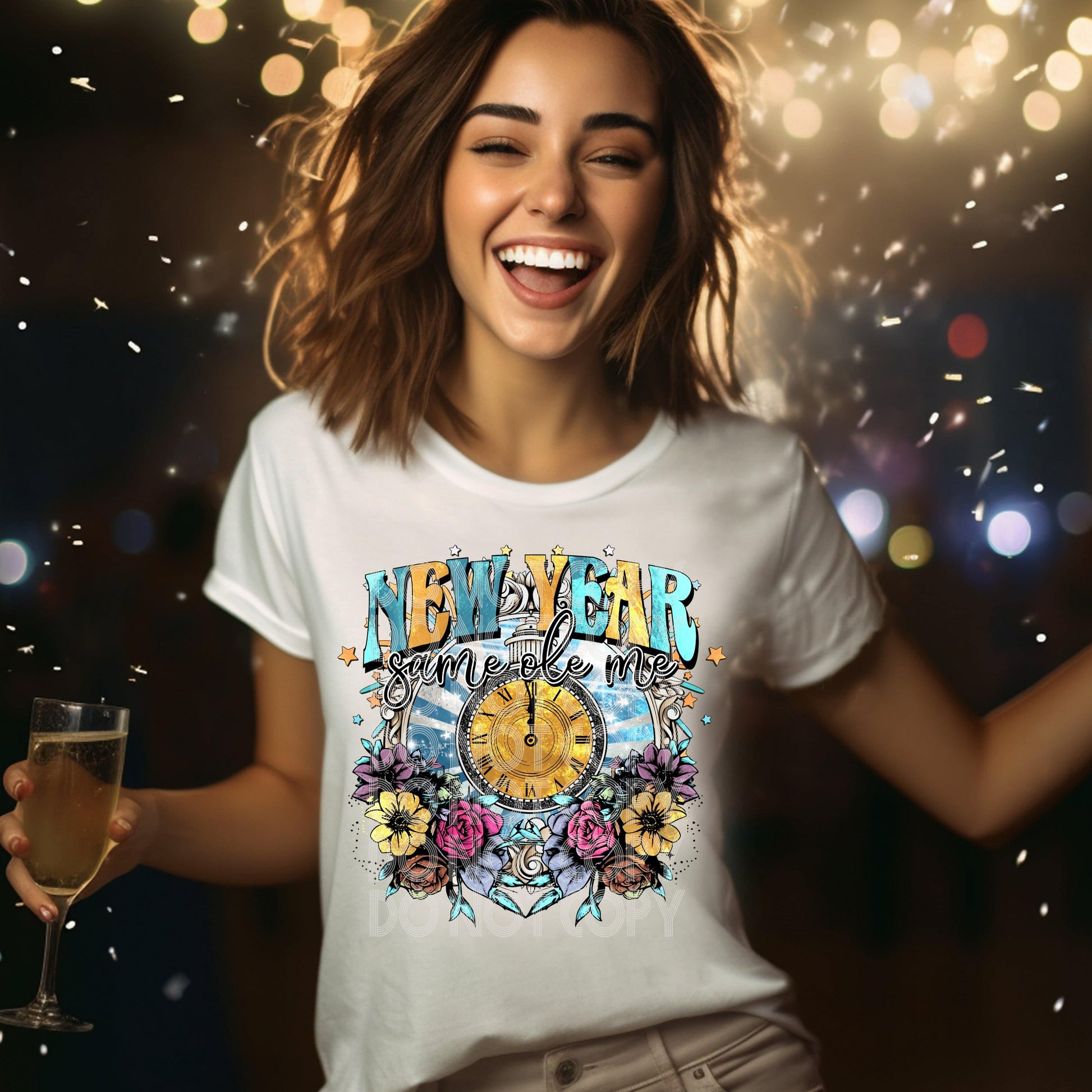 New Year #4145 - Ready to Press DTF Transfer Full Color - Pro Blanks