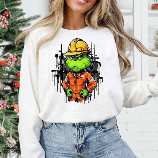 Oilfield Grinch #1212 - Ready to Press DTF Transfer Full Color - Pro Blanks