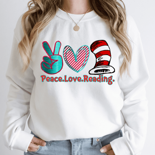 Peace Love Reading- Ready to Press DTF Transfer Full Color - Pro Blanks