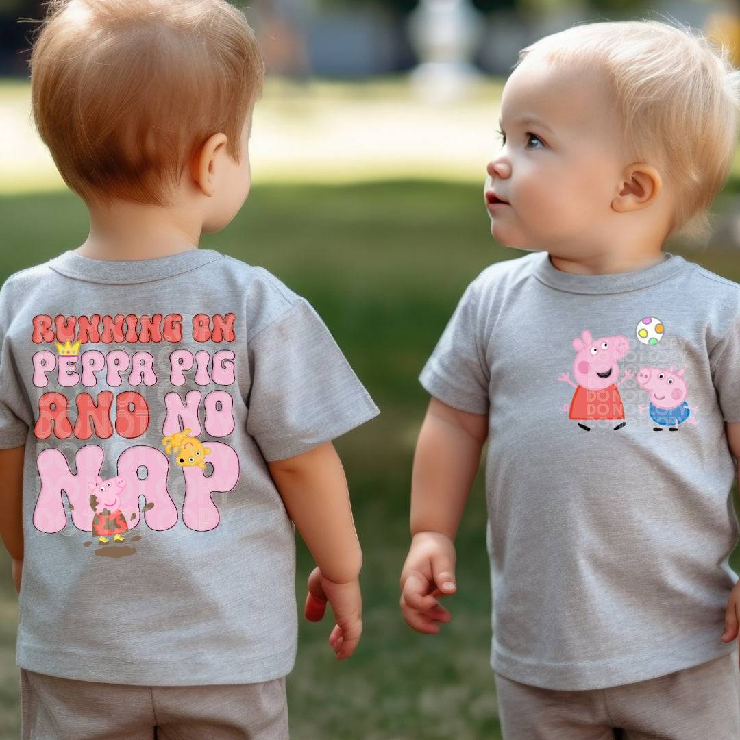Peppa & No Nap POCKET ONLY #1487  - Ready to Press DTF Transfer Full Color - Pro Blanks