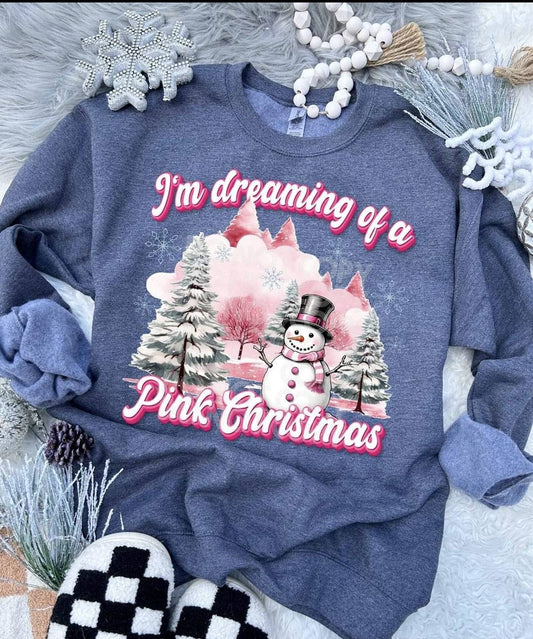 Pink Christmas #4087 - Ready to Press DTF Transfer Full Color - Pro Blanks
