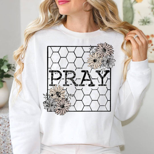 Pray #1519  - Ready to Press DTF Transfer Full Color - Pro Blanks