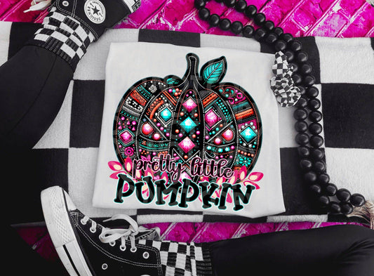 Pretty Little Pumpkin #3674 - Ready to Press DTF Transfer Full Color - Pro Blanks