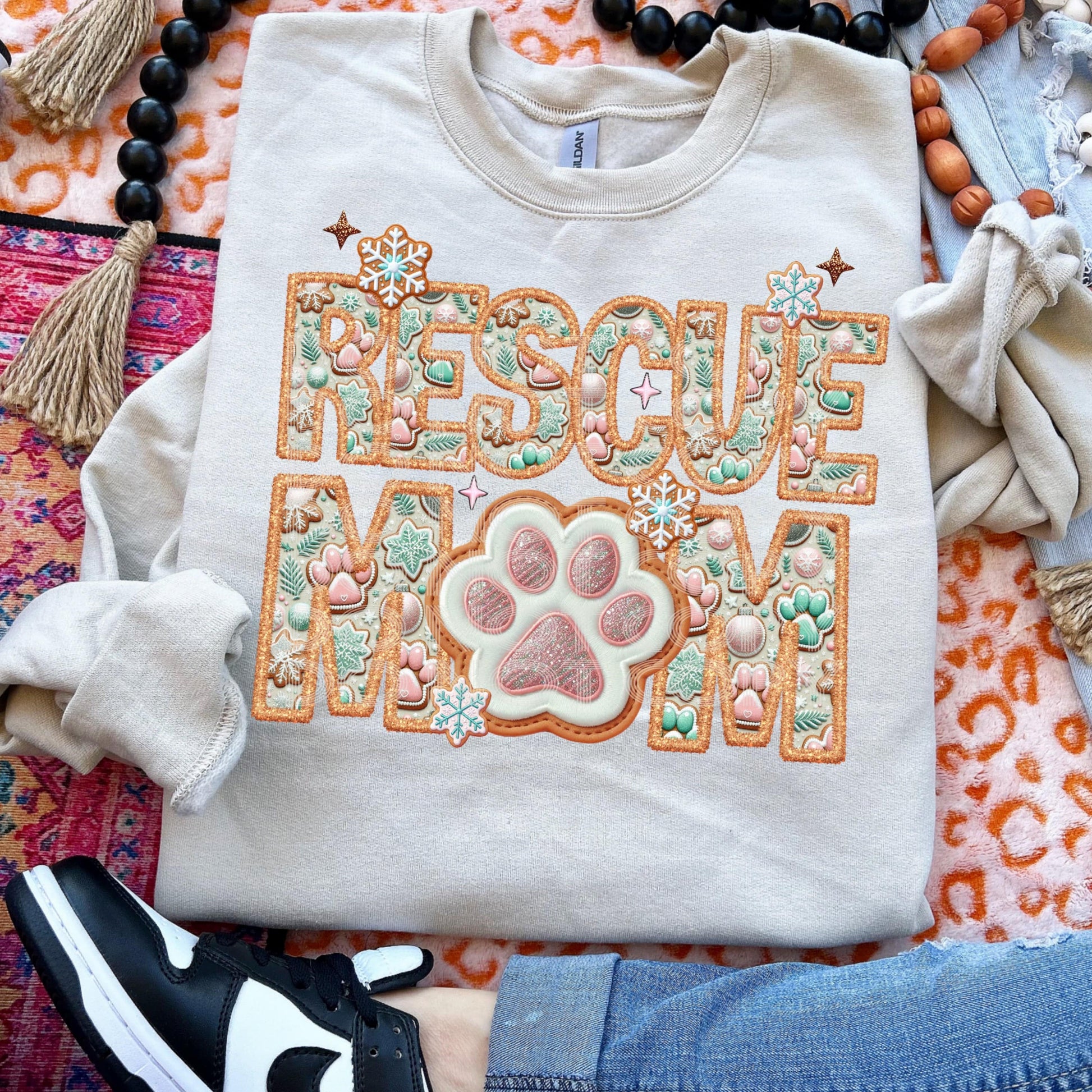 Rescue Mom #4074 - Ready to Press DTF Transfer Full Color - Pro Blanks