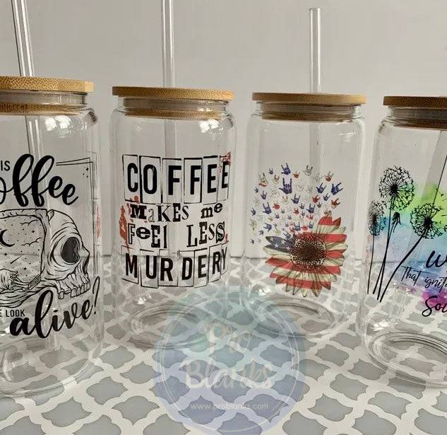 RTS - Clear Sublimation Tumbler with Bamboo Lid