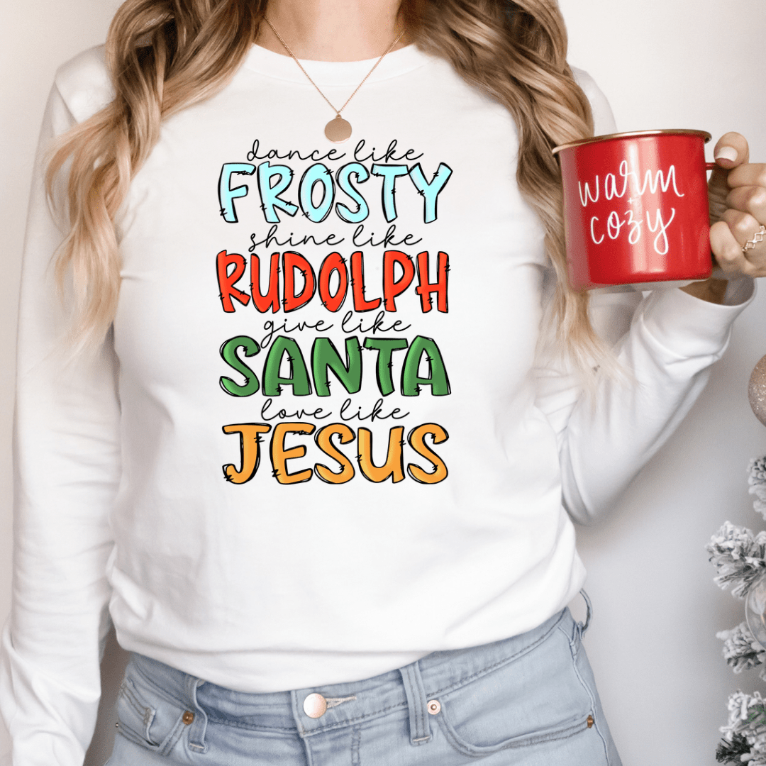 Rudolf Frosty Santa Jesus - Ready to Press DTF Transfer Full Color ...