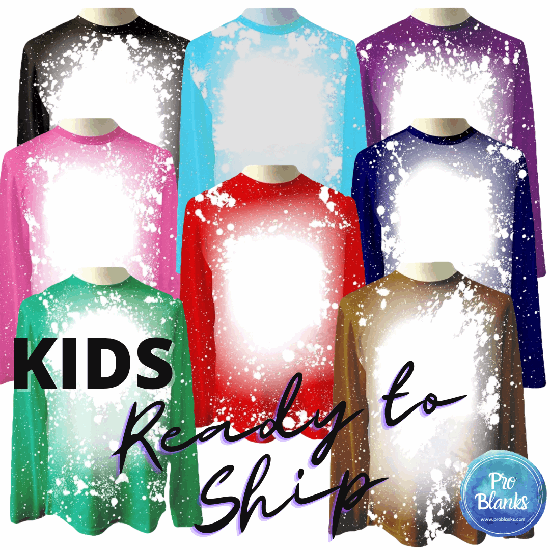 RTS - YOUTH - Long Sleeve - Faux Bleached 100% Polyester