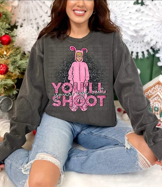 Shoot Your Eye Out #1025 - Ready to Press DTF Transfer Full Color - Pro Blanks