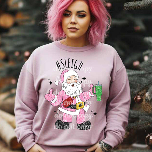 Sleigh Santa #1062 - Ready to Press DTF Transfer Full Color - Pro Blanks