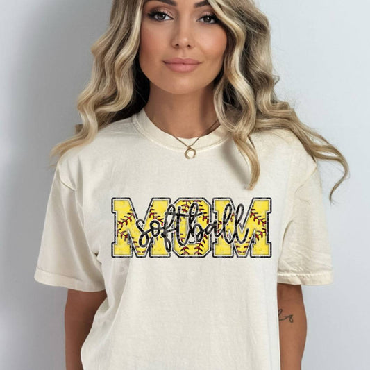 Softball Mom #1791 - Ready to Press DTF Transfer Full Color - Pro Blanks